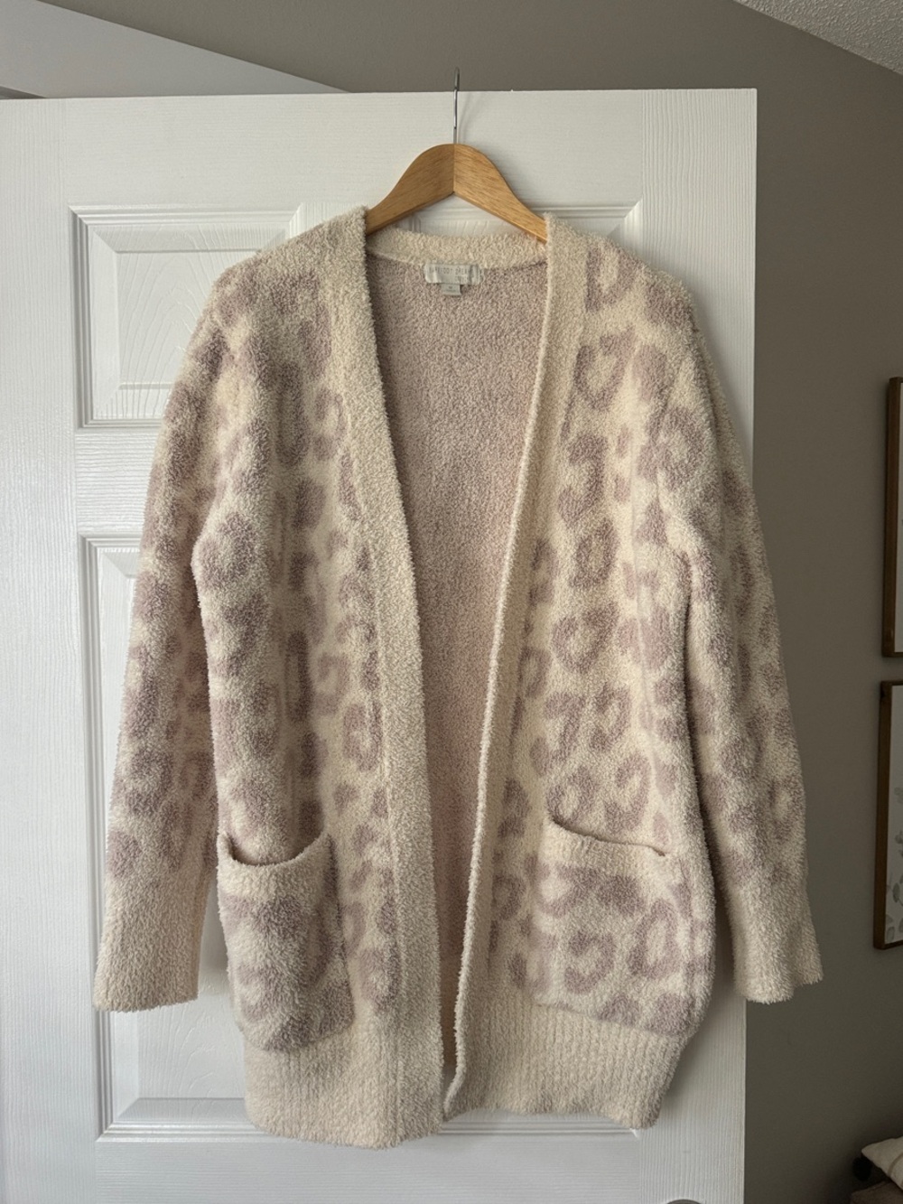 Barefoot Dreams Cozychic Cream/Stone Cheetah Print Cardigan